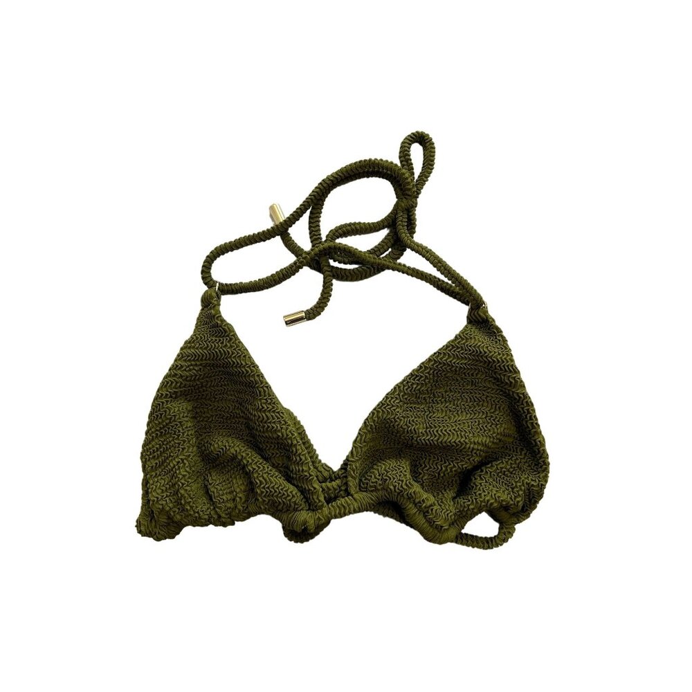 NWOT MONDAY Swimwear Hanalei Bikini Top in Vivid Moss Crinkle